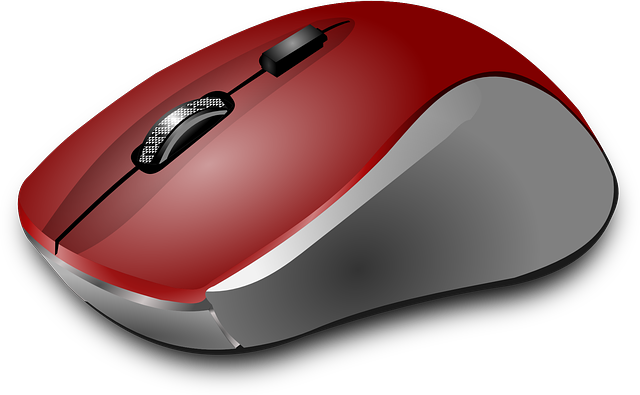 klasická červená počítačová myš